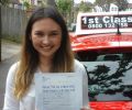 Jasmine farrow with Driving test pass certificate